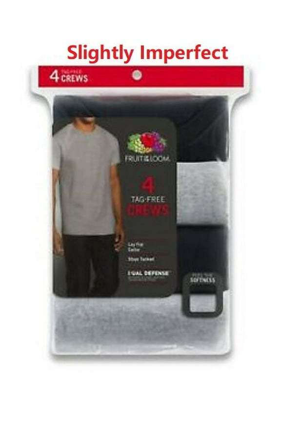 Big Men's 4 CREWS TEE 3XL "100% Cotton~Slightly Imperfect" Black/Gray