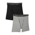 thumbnail image 1 of Fruit of the Loom Big Men's Black and Gray Boxer Briefs, 2 Pack, 1 of 5