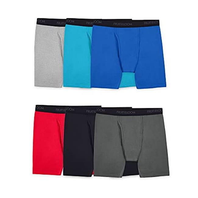 Fruit of the Loom Big Men's Cotton Stretch Boxer Briefs, 6 Pack 
