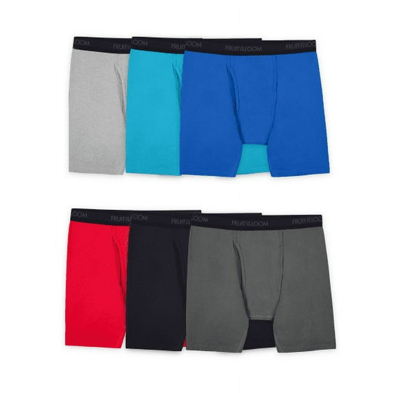 Fruit of the Loom Big Men's Cotton Stretch Boxer Briefs, 6-Pack