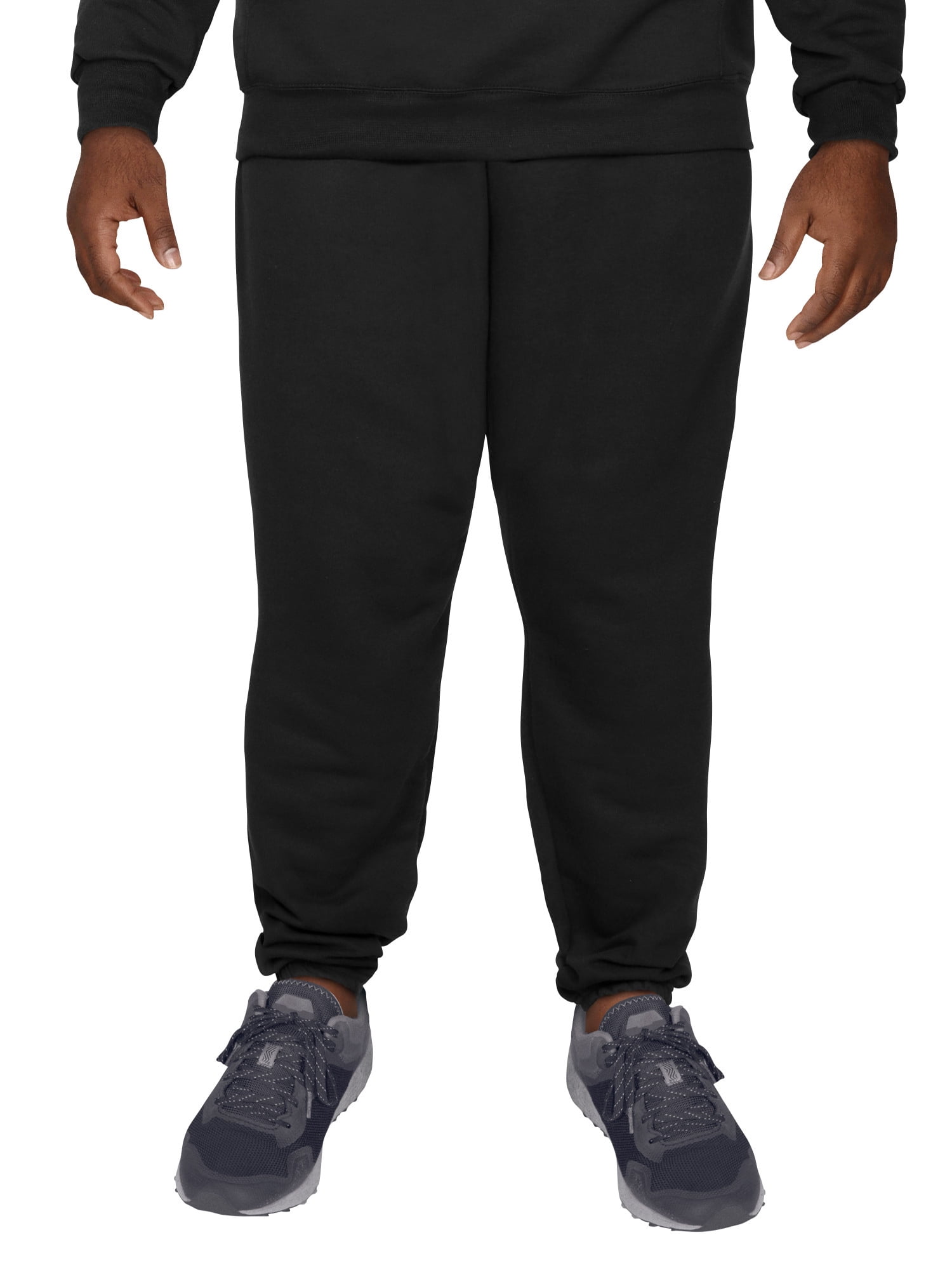 Fruit Of The Loom Men's Jog Sweatpants – Black, Drawstring Waist, Elastic Cuffs
