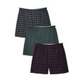thumbnail image 1 of Fruit of the Loom Big Men's Plaid Woven Boxers, 3 Pack, 1 of 5