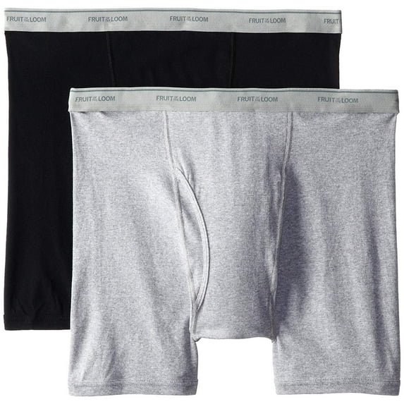 Fruit of the Loom Big Men's Tag Free Black and Gray Boxer Briefs