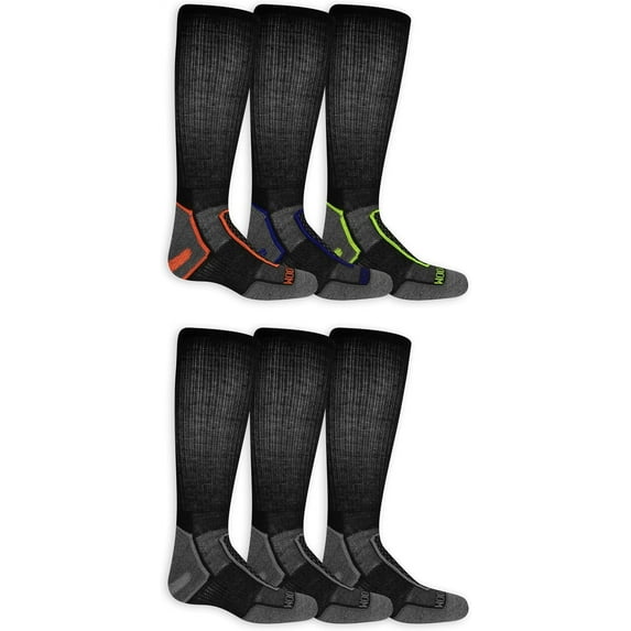 Fruit of the Loom Boy's Coolzone Cushioned Socks-6 Pair Pack Large Black Assorted