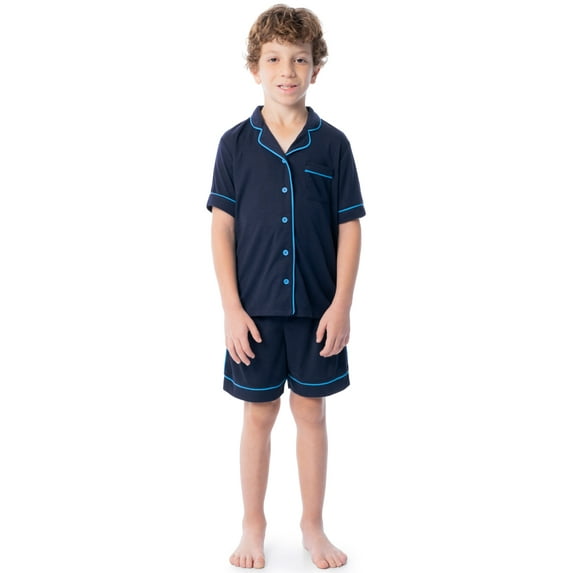 Fruit of the Loom Energize Boy's Lose Fit Short Sleeve Top & Short Pajama Sleep Set, Sizes 4/5-14/16