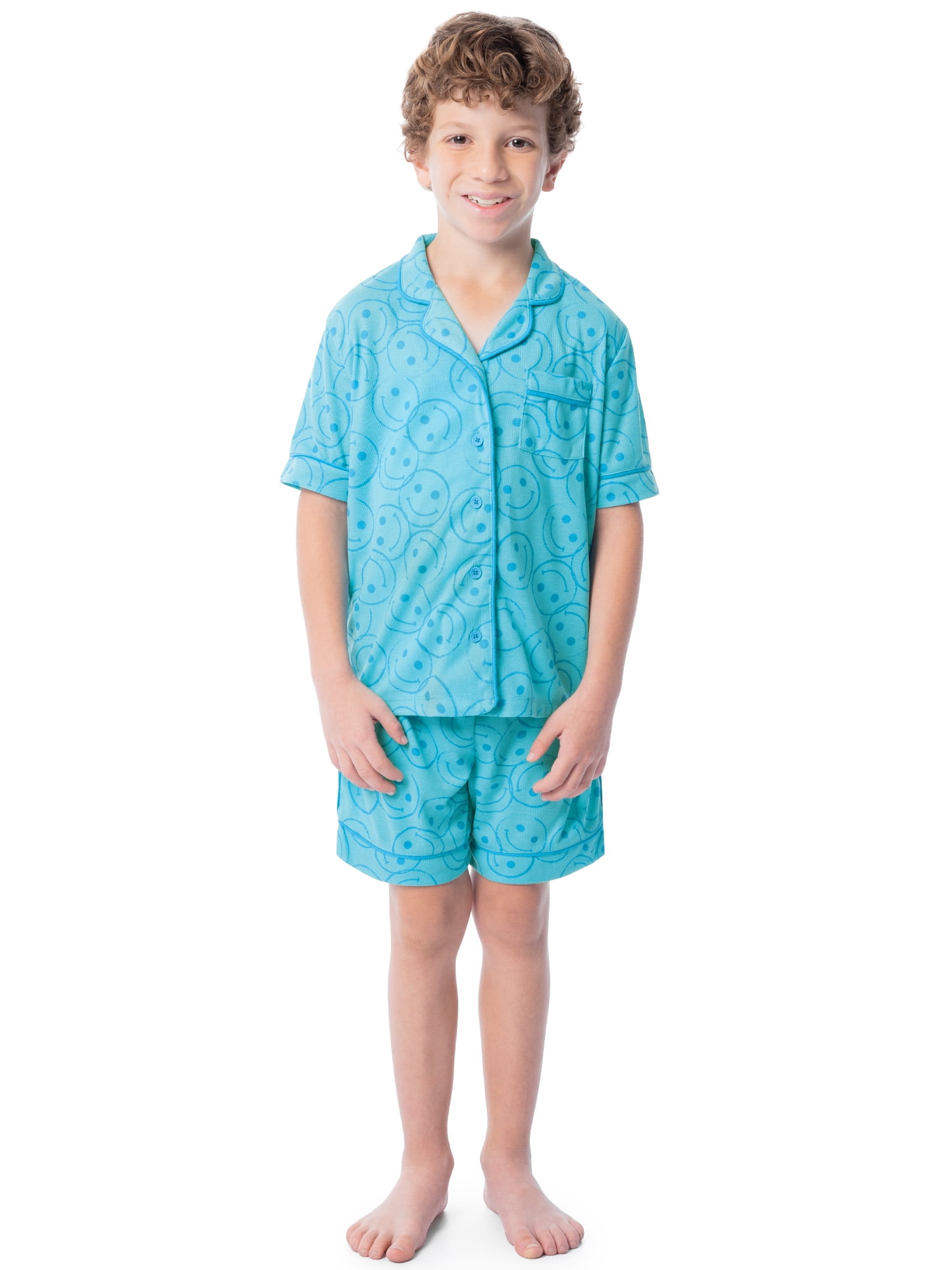Fruit of the Loom Energize Boy's Lose Fit Short Sleeve Top & Short Pajama Sleep Set, Sizes 4/5-14/16