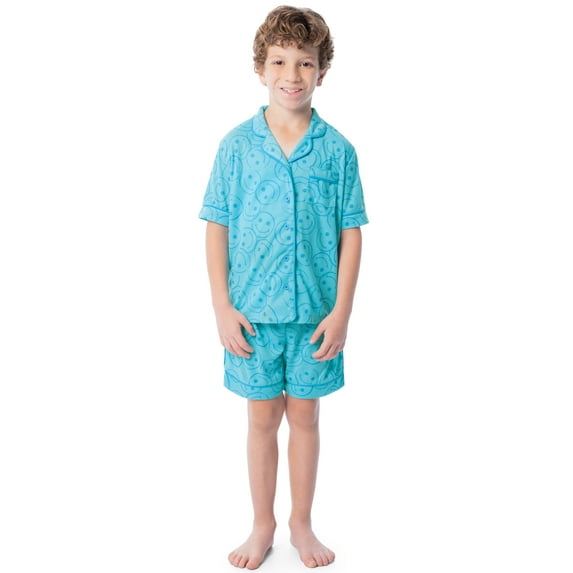 Fruit of the Loom Energize Boy's Lose Fit Short Sleeve Top & Short Pajama Sleep Set, Sizes 4/5-14/16