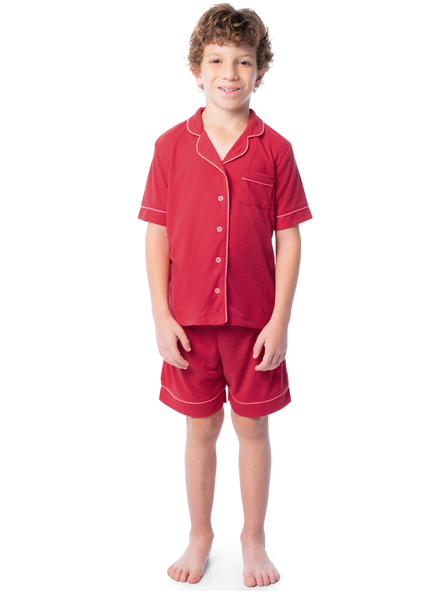 Fruit of the Loom Energize Boy's Lose Fit Short Sleeve Top & Short Pajama Sleep Set, Sizes 4/5-14/16