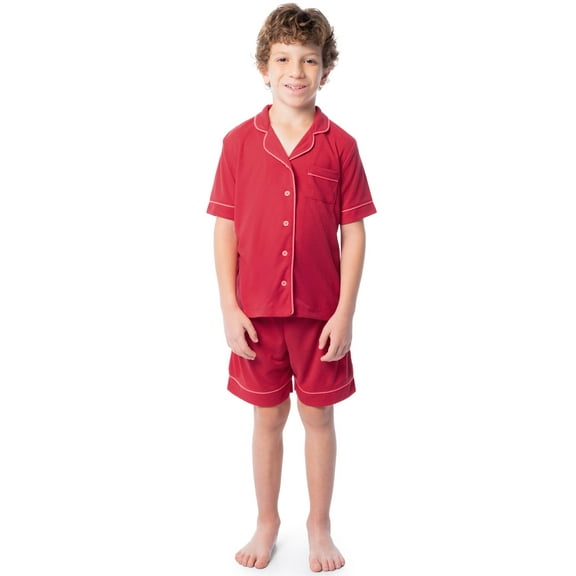 Fruit of the Loom Energize Boy's Lose Fit Short Sleeve Top & Short Pajama Sleep Set, Sizes 4/5-14/16