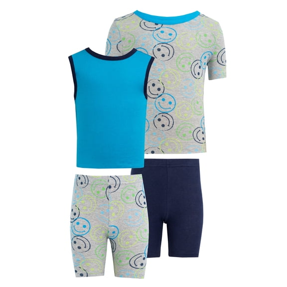 Fruit of the Loom Boy's Energize Snug Fit Pajama Sleep Sets, 4-Piece, Sizes 4-12