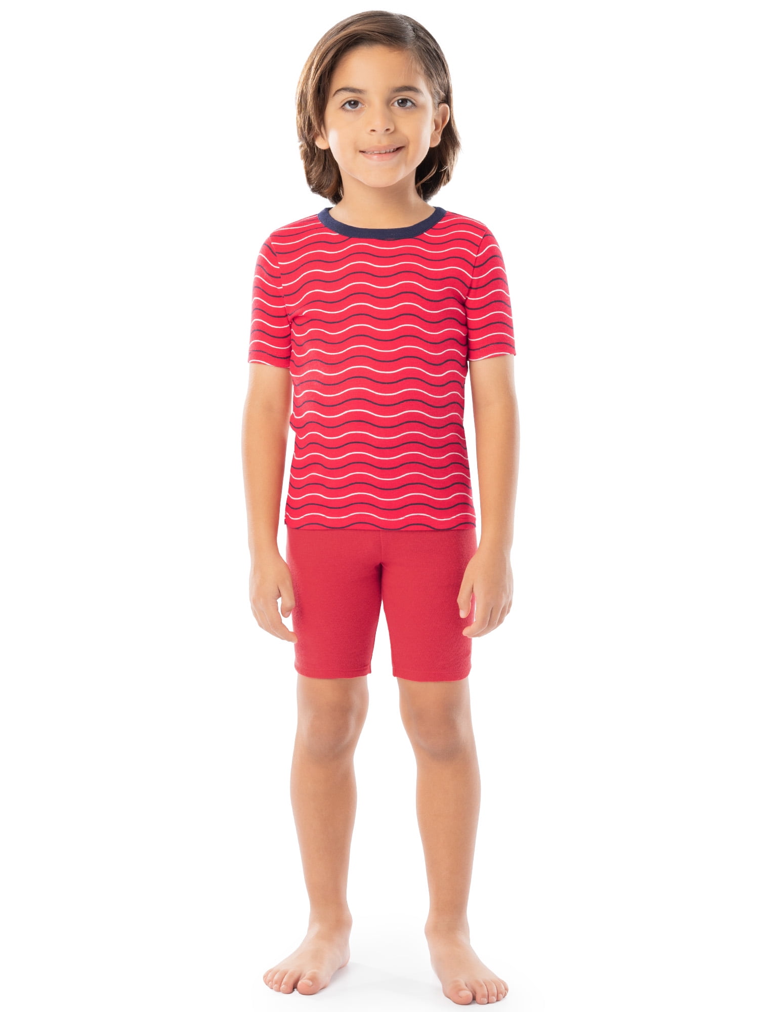Fruit of the Loom Boy's Energize Snug Fit Pajama Sleep Sets, 4-Piece, Sizes 4-12