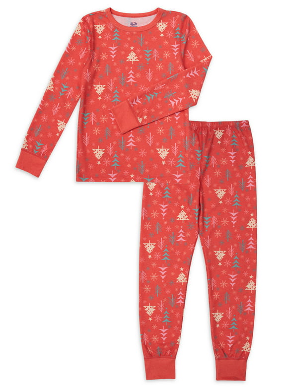 Fruit of the Loom Boy's & Girl's Holiday Thermal Top and Bottom Set, Sizes 4-18