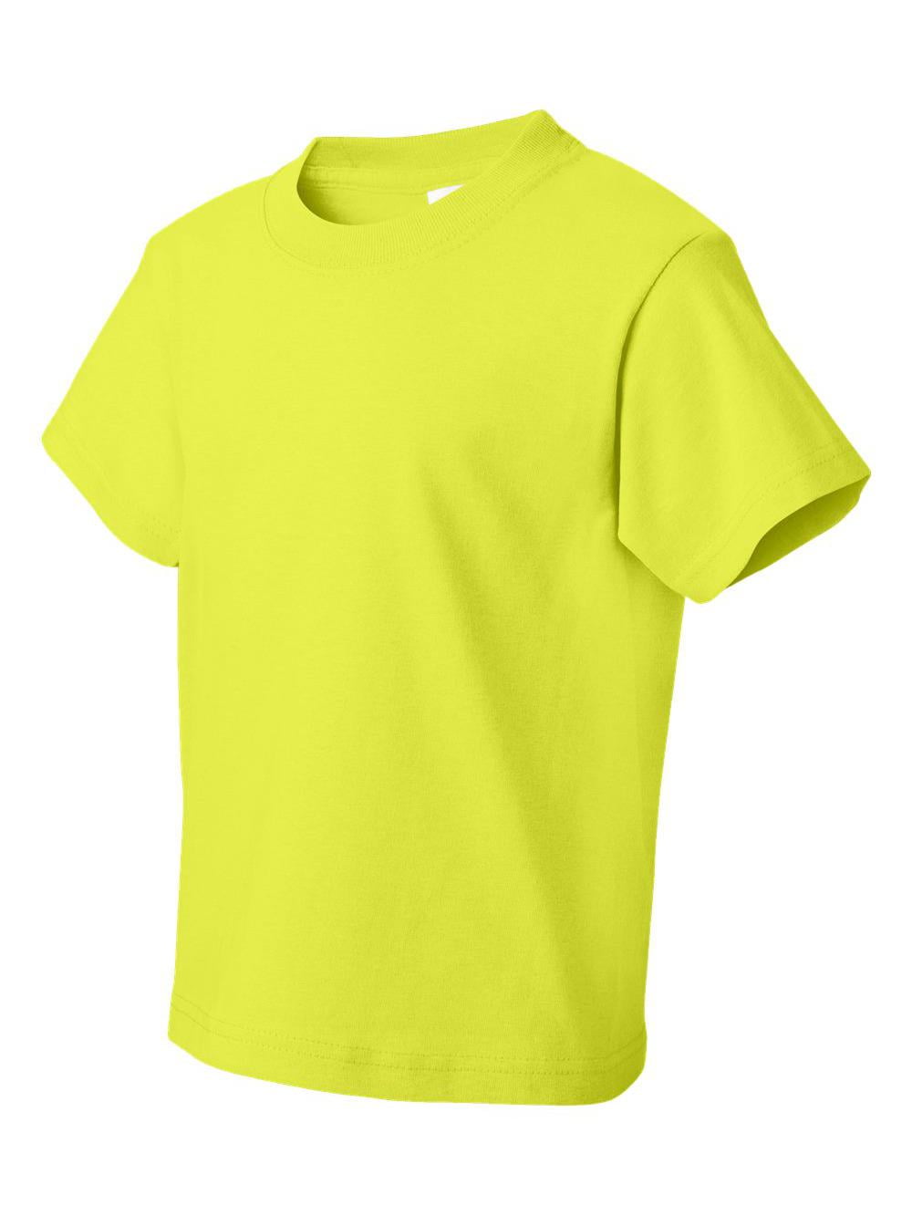 Fruit Of The Loom Heavy Cotton HD Youth T-Shirt - Neon Green, Short Sleeve Tee For Kids/Teens
