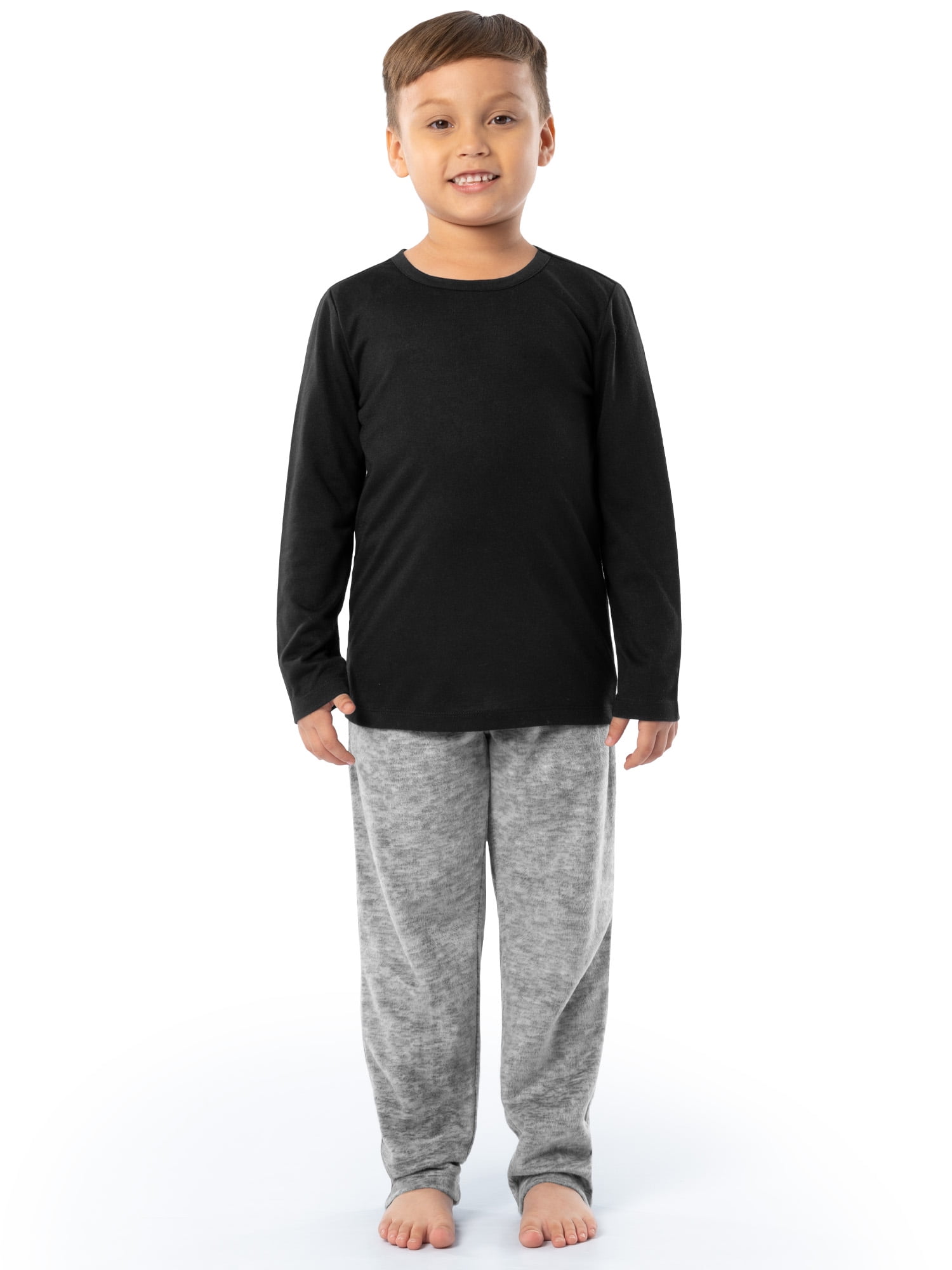 Fruit of the Loom Boy's Long Sleeve Fleece Pajama Set, 2-Piece, Sizes 4-16