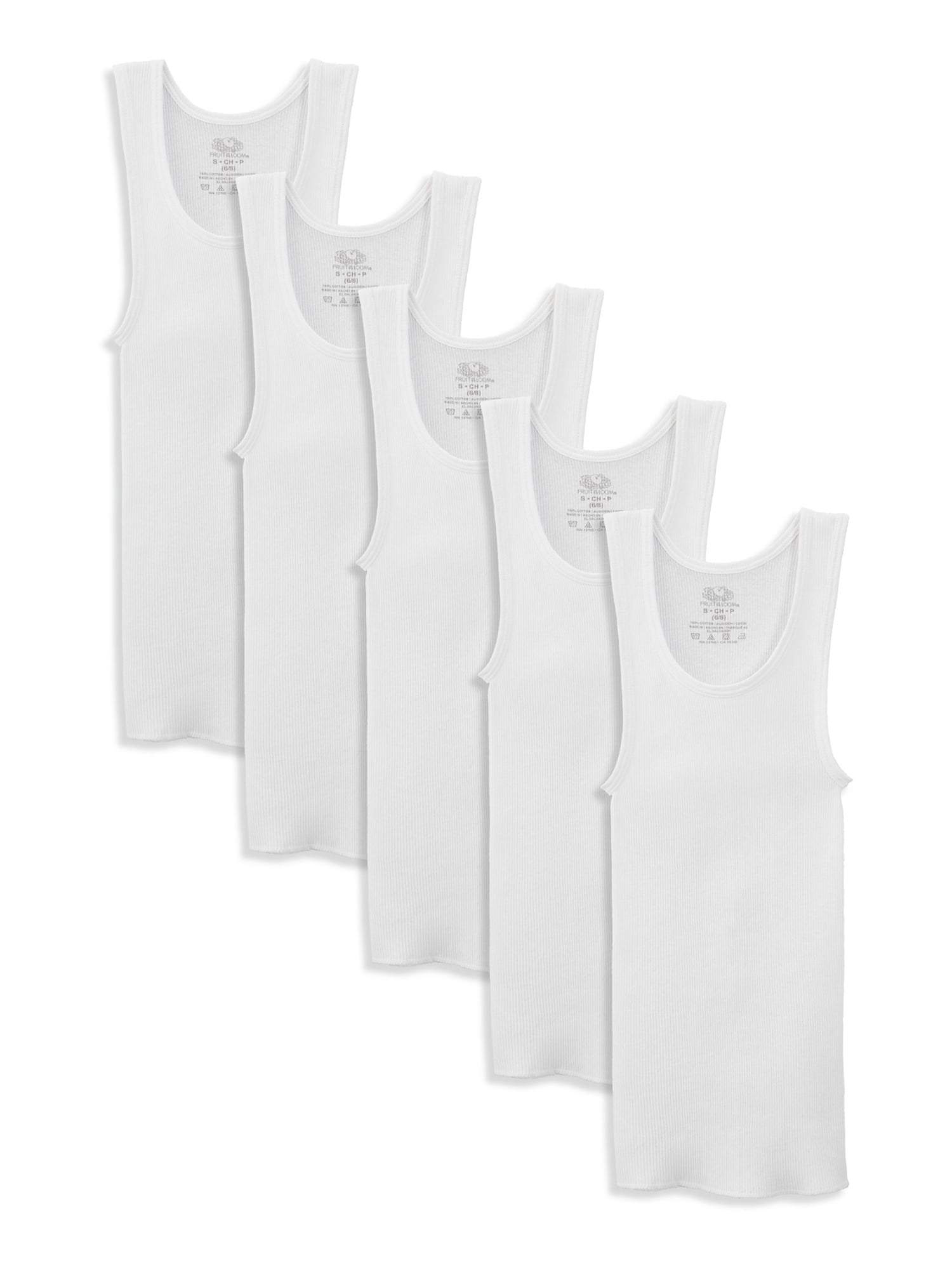 Boy's Tank Top a Shirts 5 Pack White Size Medium