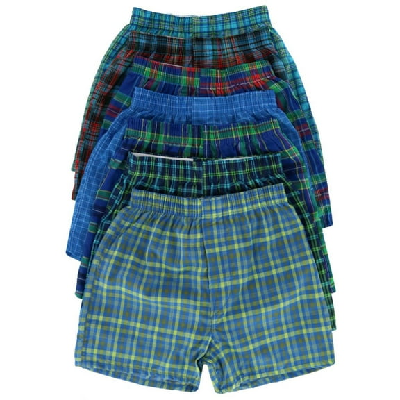 Fruit of the Loom Boy's Tartan Plaid Boxers Assorted (7 Pack)