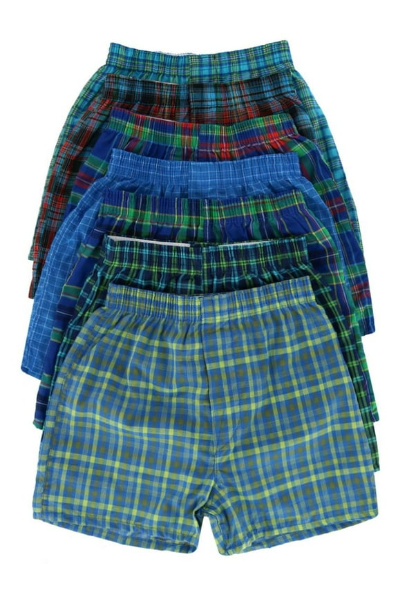 Boy's Tartan Plaid Boxers Assorted (7 Pack)