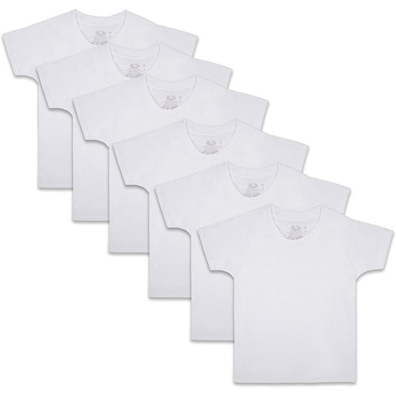 Fruit of the Loom Boy's White Crew Neck T-Shirts