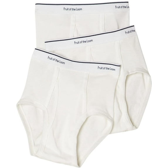 Fruit of the Loom Boys' 100% Cotton Basic Classic White Briefs