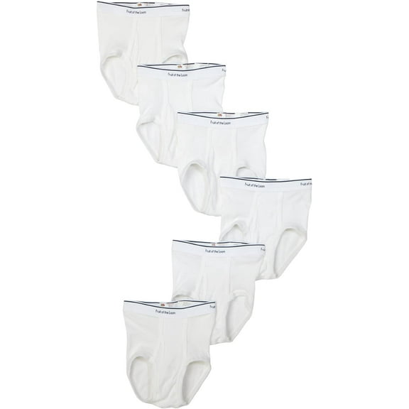 Fruit of the Loom Boys' 100% Cotton Basic Classic White Briefs