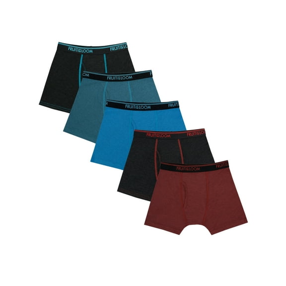 Fruit of the Loom Boys' 360 Stretch True Comfort Boxer Brief Underwear, 5-Pack, Sizes S-XL
