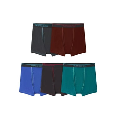Fruit of the Loom Boys' 360 Stretch True Comfort Boxer Brief Underwear, 5-Pack, Sizes S-XL