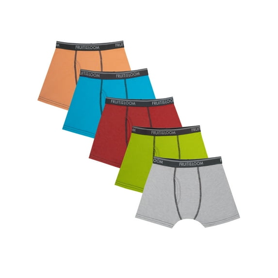 Fruit of the Loom Boys' 360 Stretch True Comfort Boxer Brief Underwear, 5-Pack, Sizes S-XL