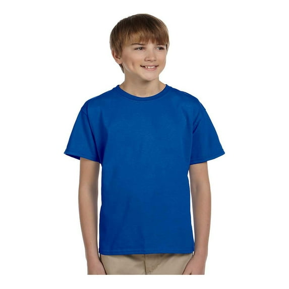 Fruit of the Loom Boys 4-12 Ribbed Collar Half-Sleeve T-Shirt