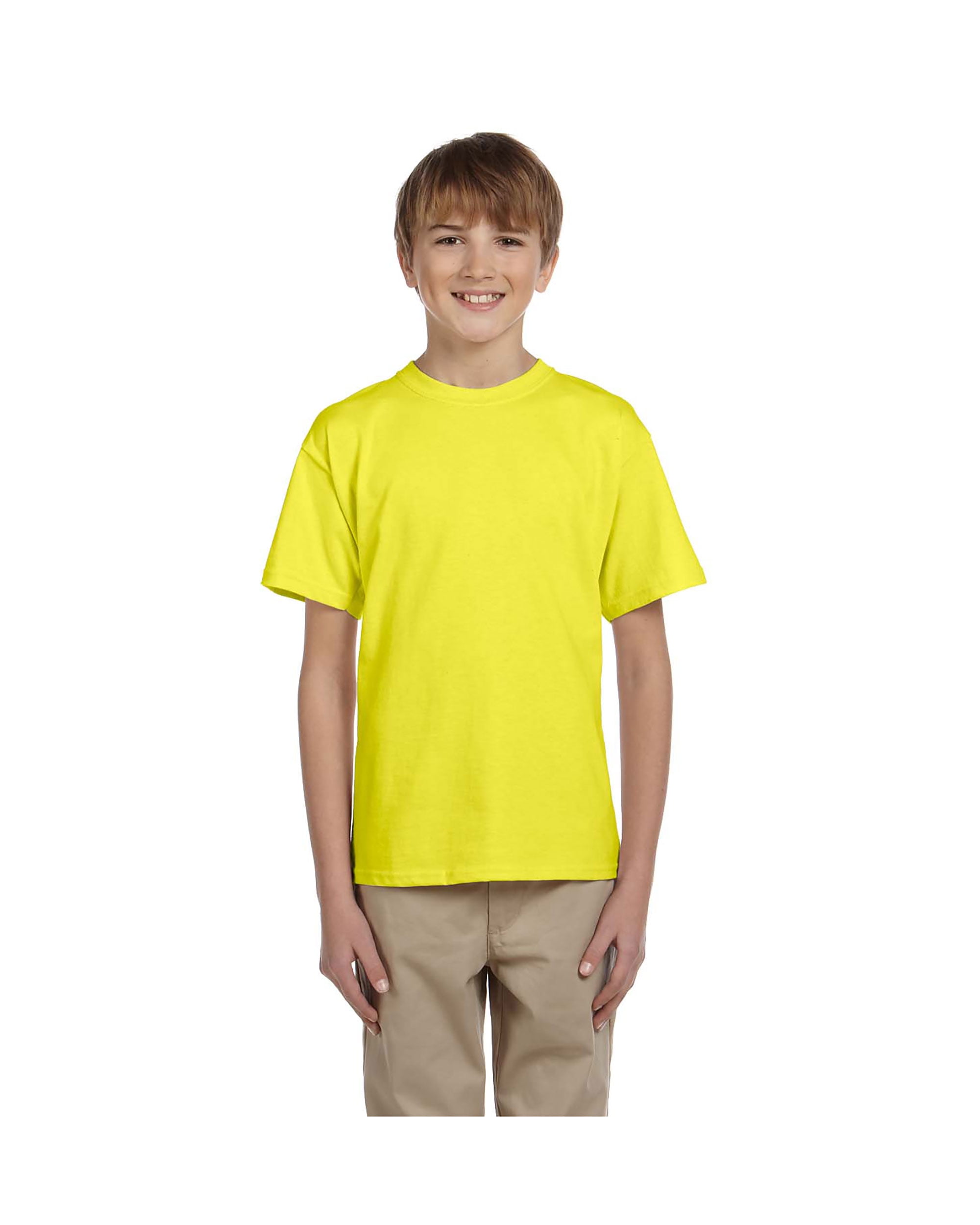 Fruit Of The Loom Youth Ribbed Collar Half-Sleeve T-Shirt – Comfort Cotton Tee For Kids