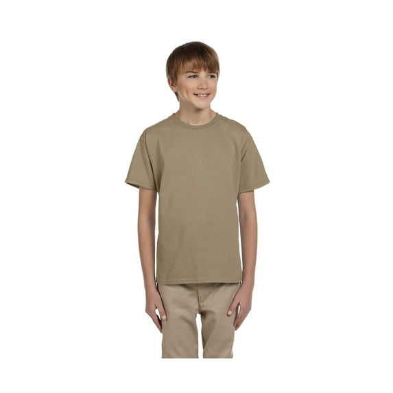 Fruit of the Loom Boys 4-12 Ribbed Collar Half-Sleeve T-Shirt