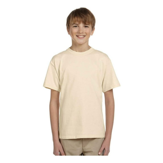 Fruit of the Loom Boys 4-12 Ribbed Collar Half-Sleeve T-Shirt