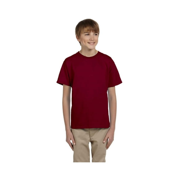 Fruit of the Loom Boys 4-12 Ribbed Collar Half-Sleeve T-Shirt