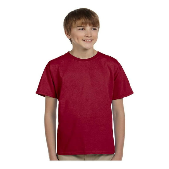 Fruit of the Loom Boys 4-12 Ribbed Collar Half-Sleeve T-Shirt