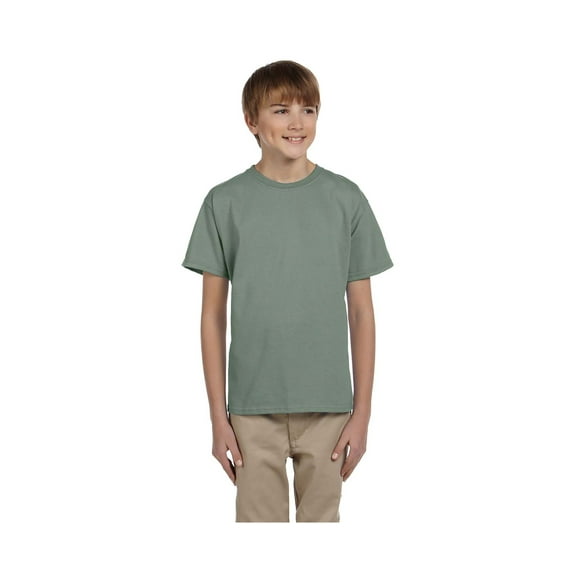 Fruit of the Loom Boys 4-12 Ribbed Collar Half-Sleeve T-Shirt