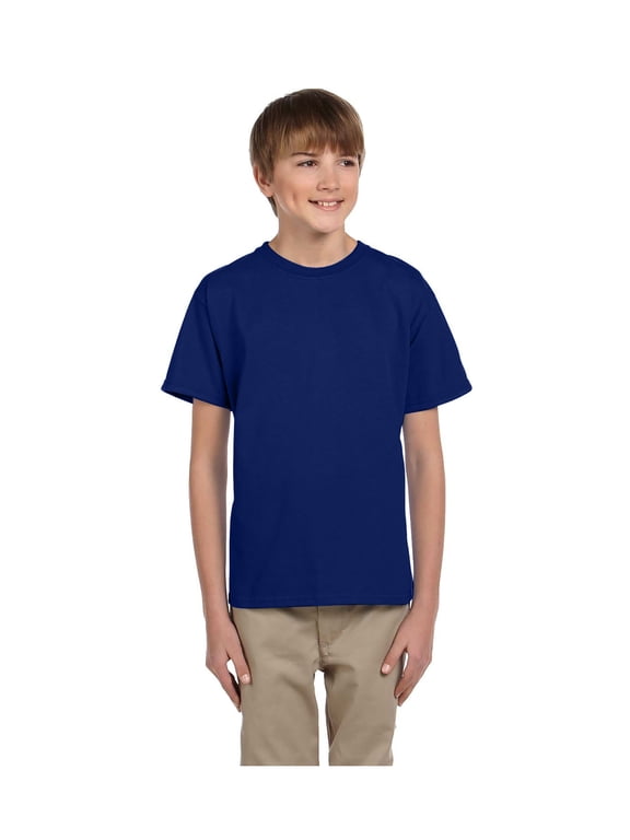 Fruit of the Loom Boys 4-12 Ribbed Collar Half-Sleeve T-Shirt