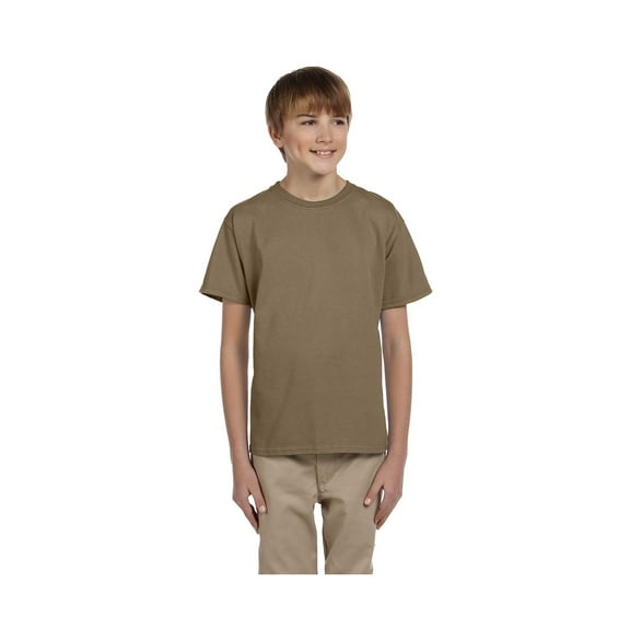 Fruit of the Loom Boys 4-12 Ribbed Collar Half-Sleeve T-Shirt