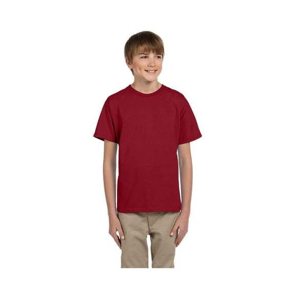 Fruit of the Loom Boys 4-12 Ribbed Collar Half-Sleeve T-Shirt