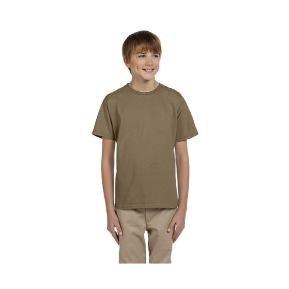Fruit of the Loom Boys 4-12 Ribbed Collar Half-Sleeve T-Shirt