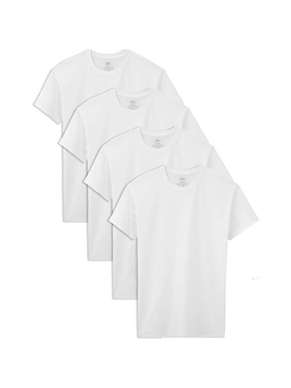 Boys Cooling Cotton Mesh Crew Undershirts, 4-Pack Breathable Moisture Wicking Tag-Free T-Shirts, XS