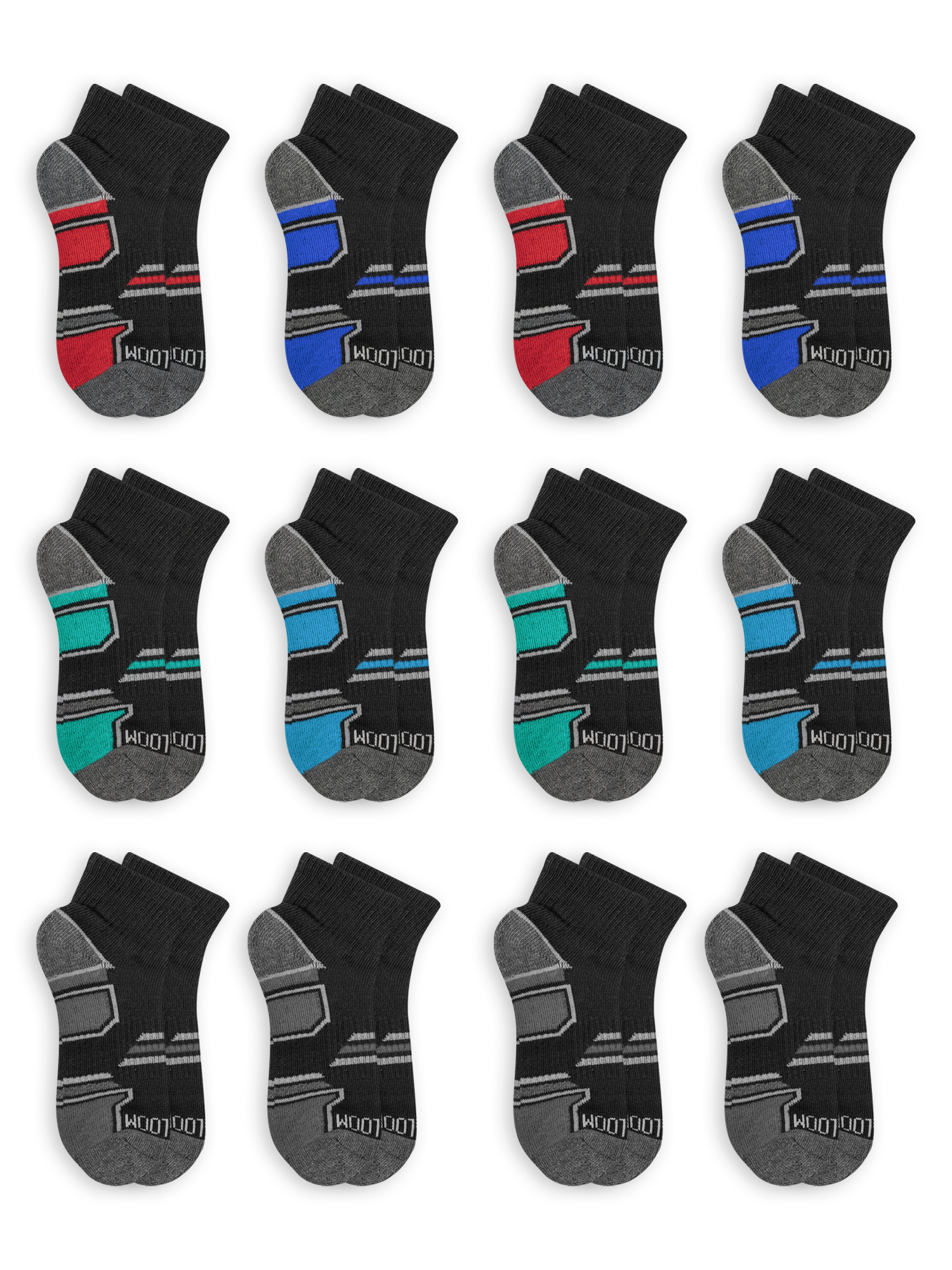 Fruit of the Loom Boys Active Ankle Socks, 12 Pack - Walmart.com