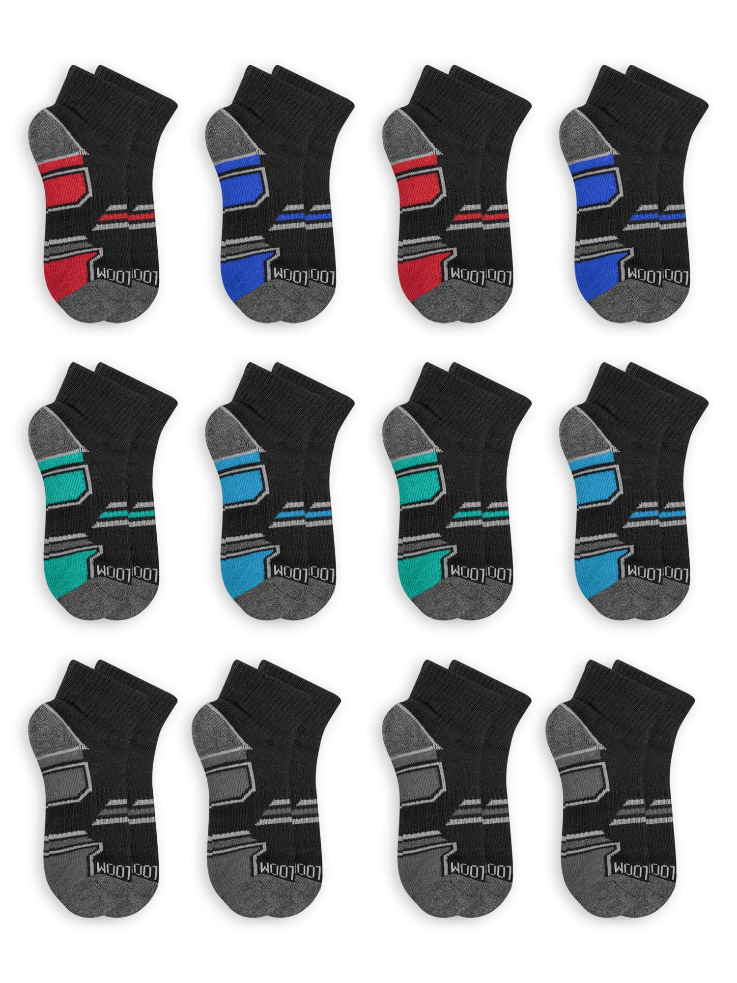 Fruit of the Loom Boys Active Ankle Socks, 12 Pack - Walmart.com
