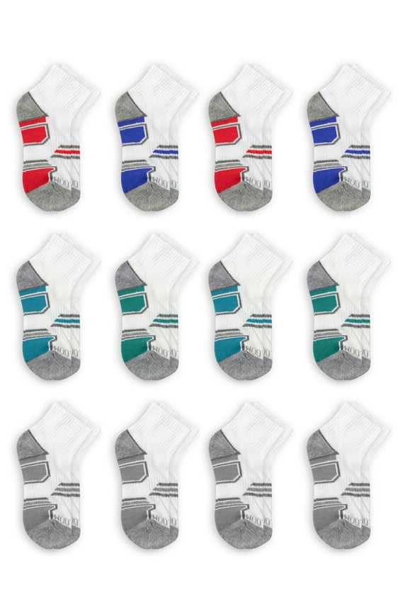 Boys Active Ankle Socks, 12 Pack
