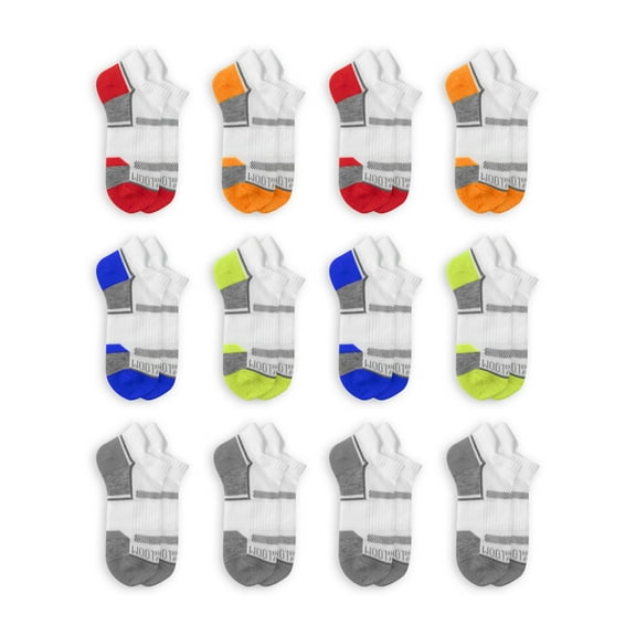 Fruit of the Loom Boys Active Low Cut Socks, 12 Pack