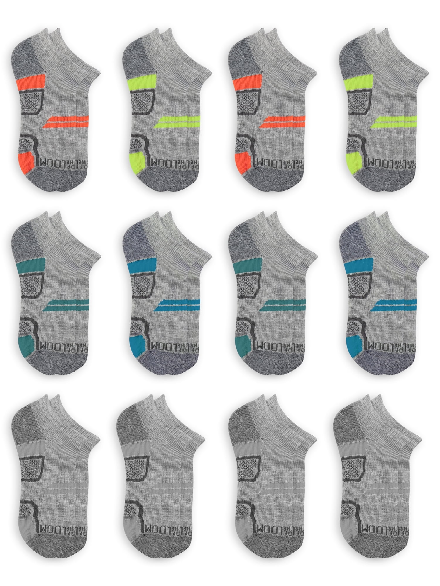 Fruit of the Loom Boys Active No Show Socks,12 Pack - Walmart.com