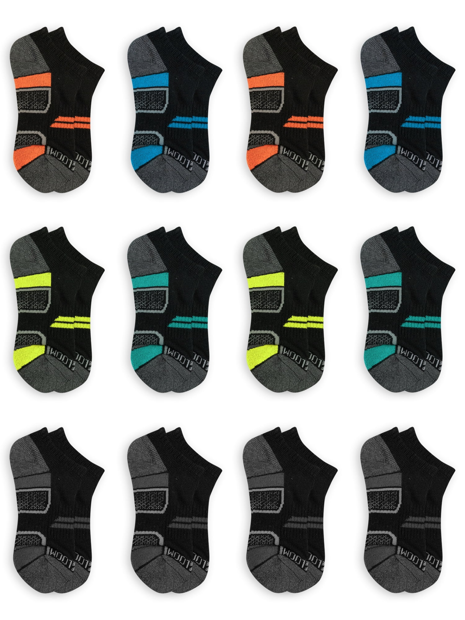 Fruit of the Loom Boys Active No Show Socks,12 Pack - Walmart.com