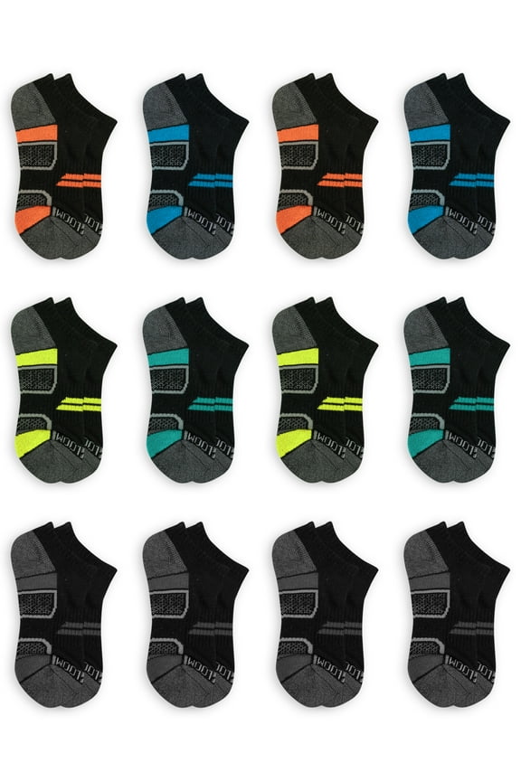 Boys Active No Show Socks,12 Pack