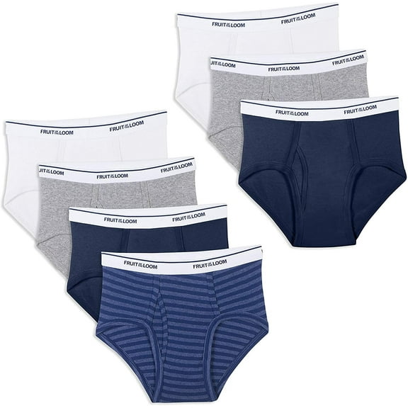 Fruit of the Loom Boys' Big Cotton Brief (Multipack), Assorted, S
