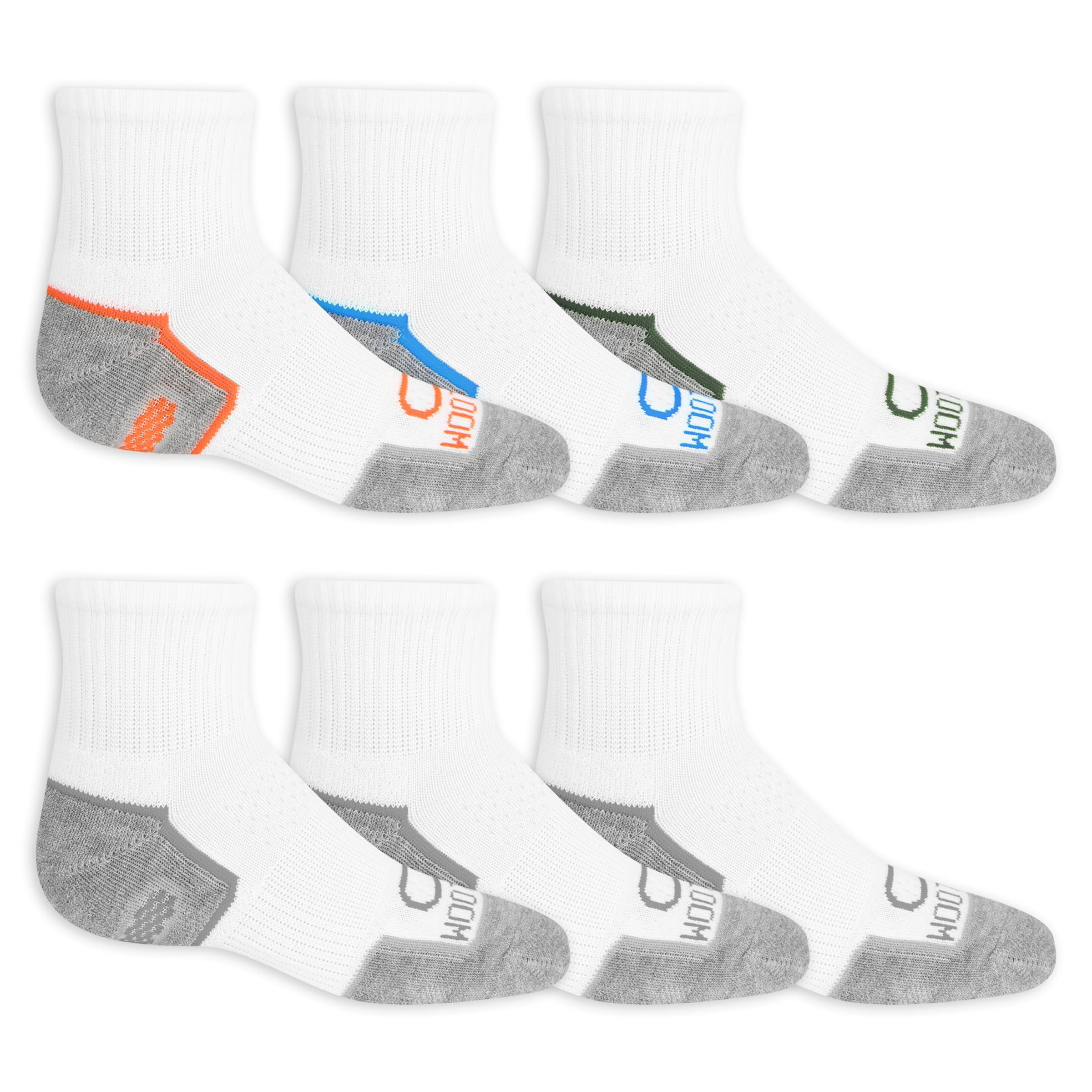 Fruit of the Loom Boys' Coolzone Ankle Socks (6 Pack) - Walmart.com