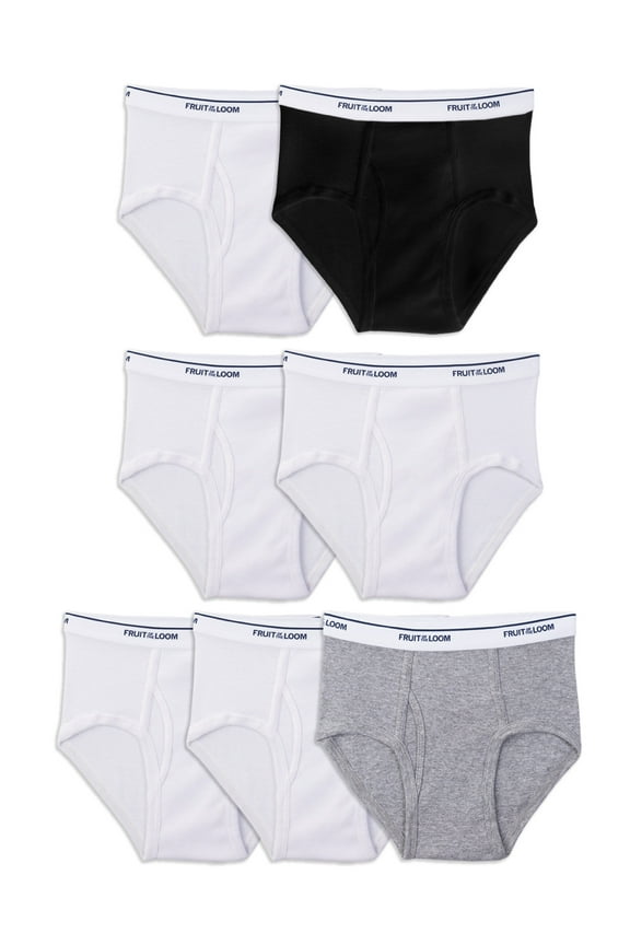 Boys' Cotton Briefs, 7 Pack, Sizes XS-XL