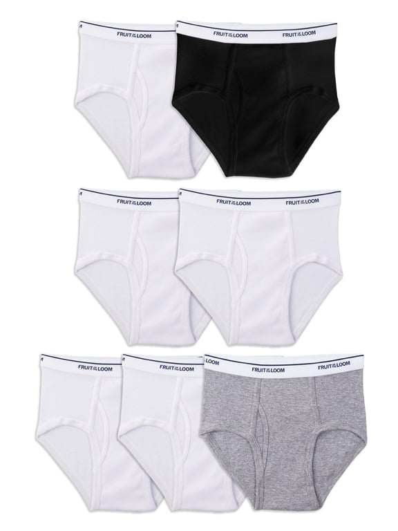 Boys' Cotton Briefs, 7 Pack, Sizes XS-XL